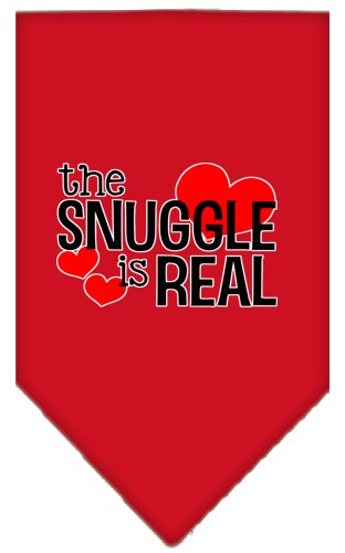 The Snuggle is Real Screen Print Bandana Red Large
